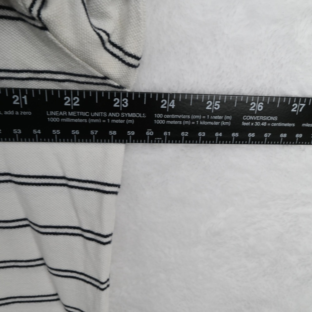 PBX Basics Polo Shirt Mens XL White Striped Short Sleeve Casual - Picture 5 of 6